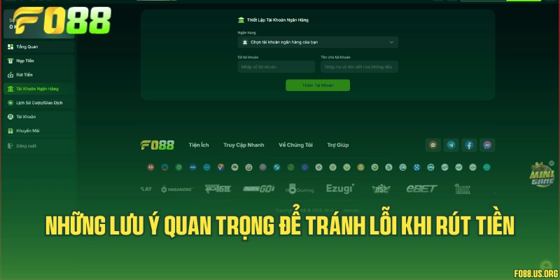 Những lưu ý quan trọng để tránh lỗi khi rút tiền